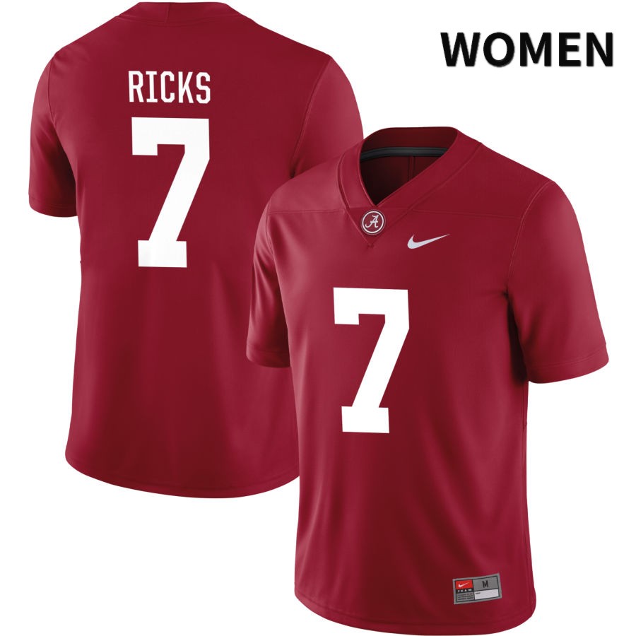 Alabama Crimson Tide Women's Eli Ricks #7 NIL Crimson 2022 NCAA Authentic Stitched College Football Jersey AP16C02BT